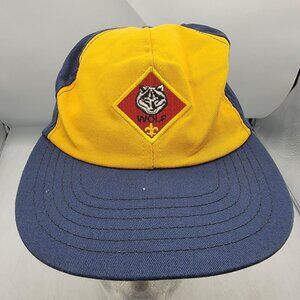 Boy Scouts Wolf Cub Scout Blue Yellow Adjustable Hat Cap Casual Outdoors